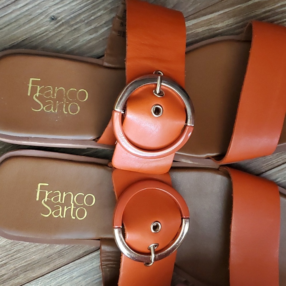 Franco Sarto Orange Slide Sandals - Picture 5 of 7